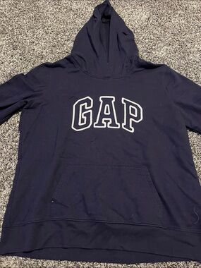 GAP Navy Pullover Hoodie with White Logo